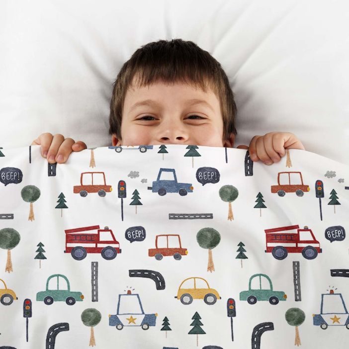 Original Therapiedecke - Autos Gewichtsdecke mit Baumwollbezug für Kinder