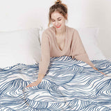 Therapiedekens katoenen hoes golven in blauw