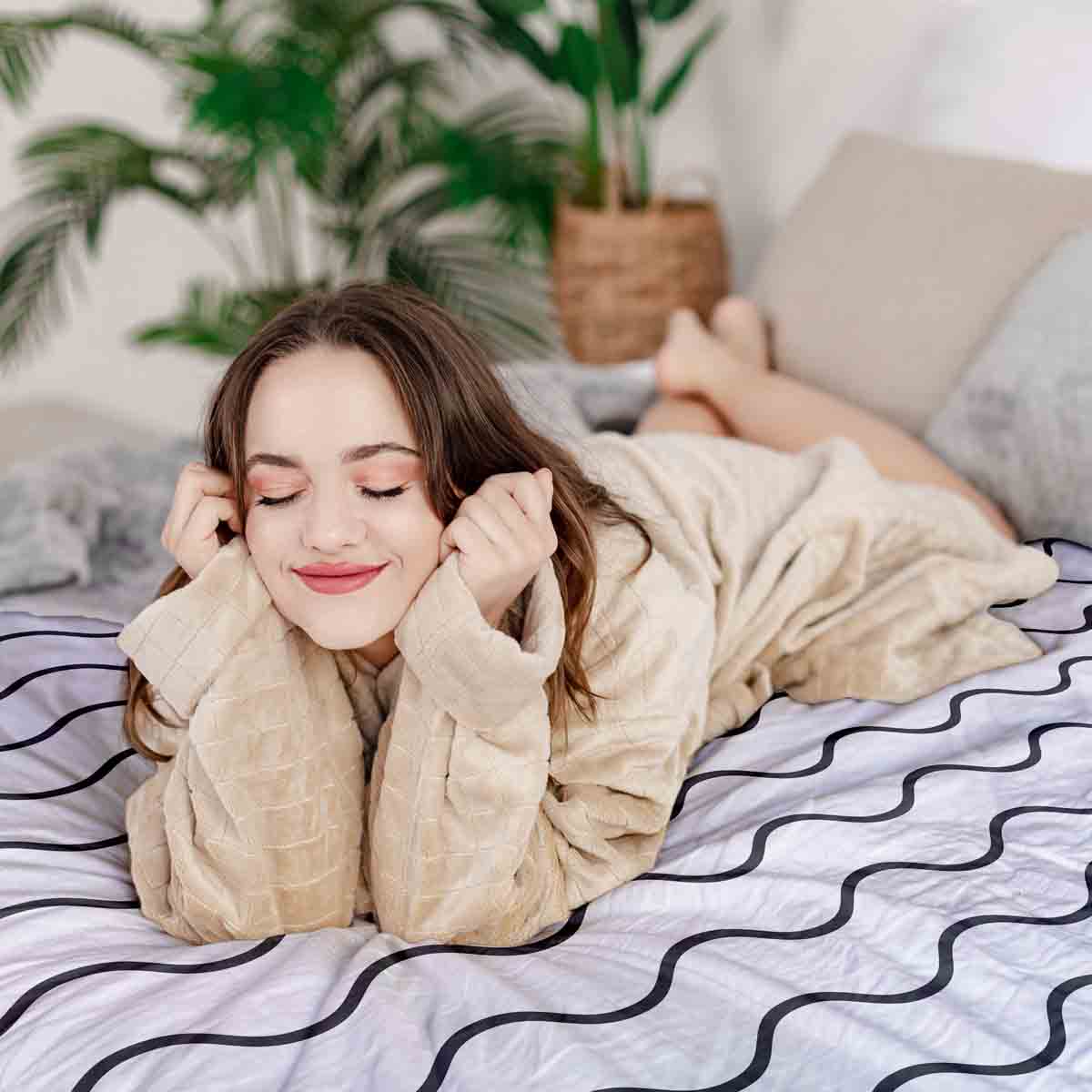 Therapiedekens Beddengoed Set Lichtgrijze Golven