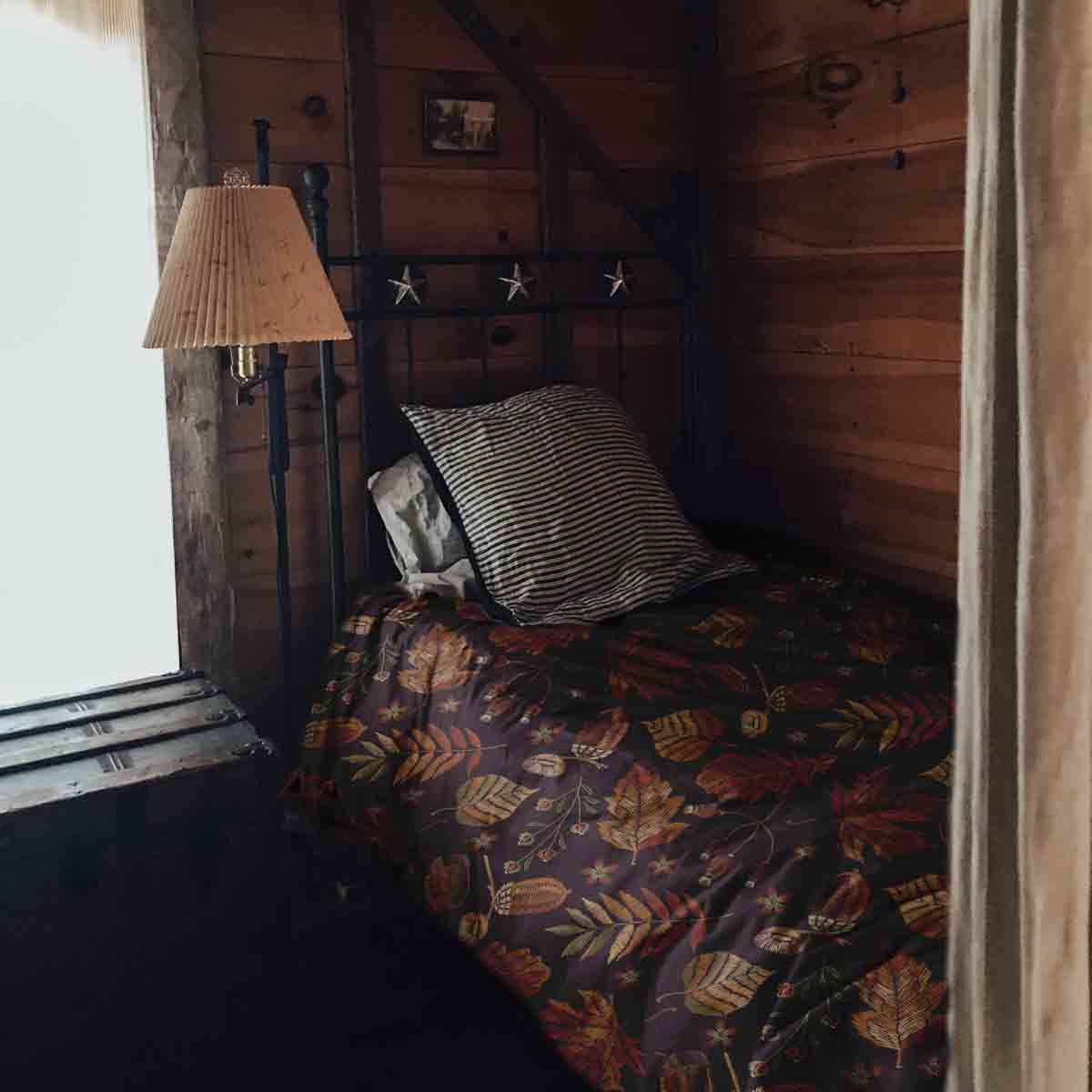 Original Therapiedecke - Baumwoll Bettwäsche Set braune Herbstblätter