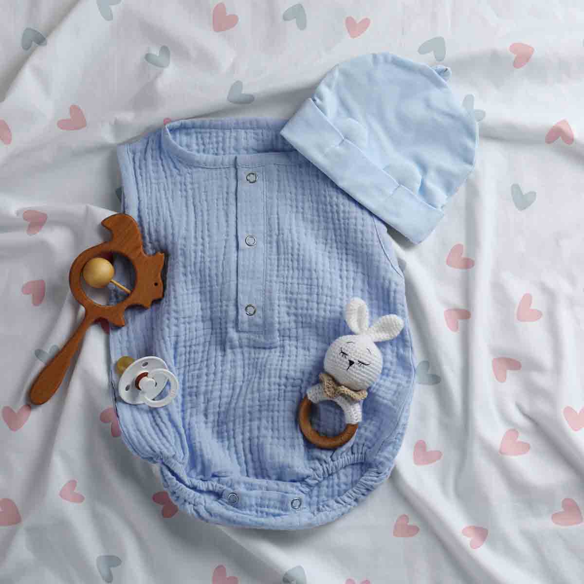 Original Therapiedecke - Baumwollbezug Weiß mit kleinen Herzchen