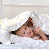 Therapiedekens beddengoedset wit met gele sterren