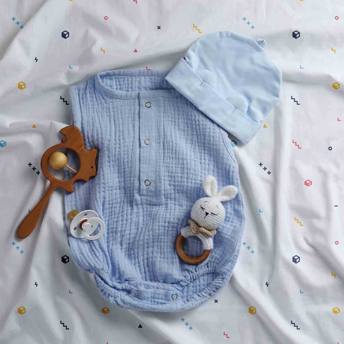 Original Therapiedecke - Baumwollbezug Weiß mit bunten Formen