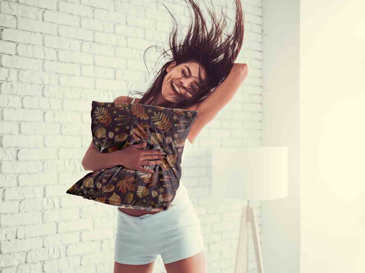 Gesundheitskissen braune Herbstblätter