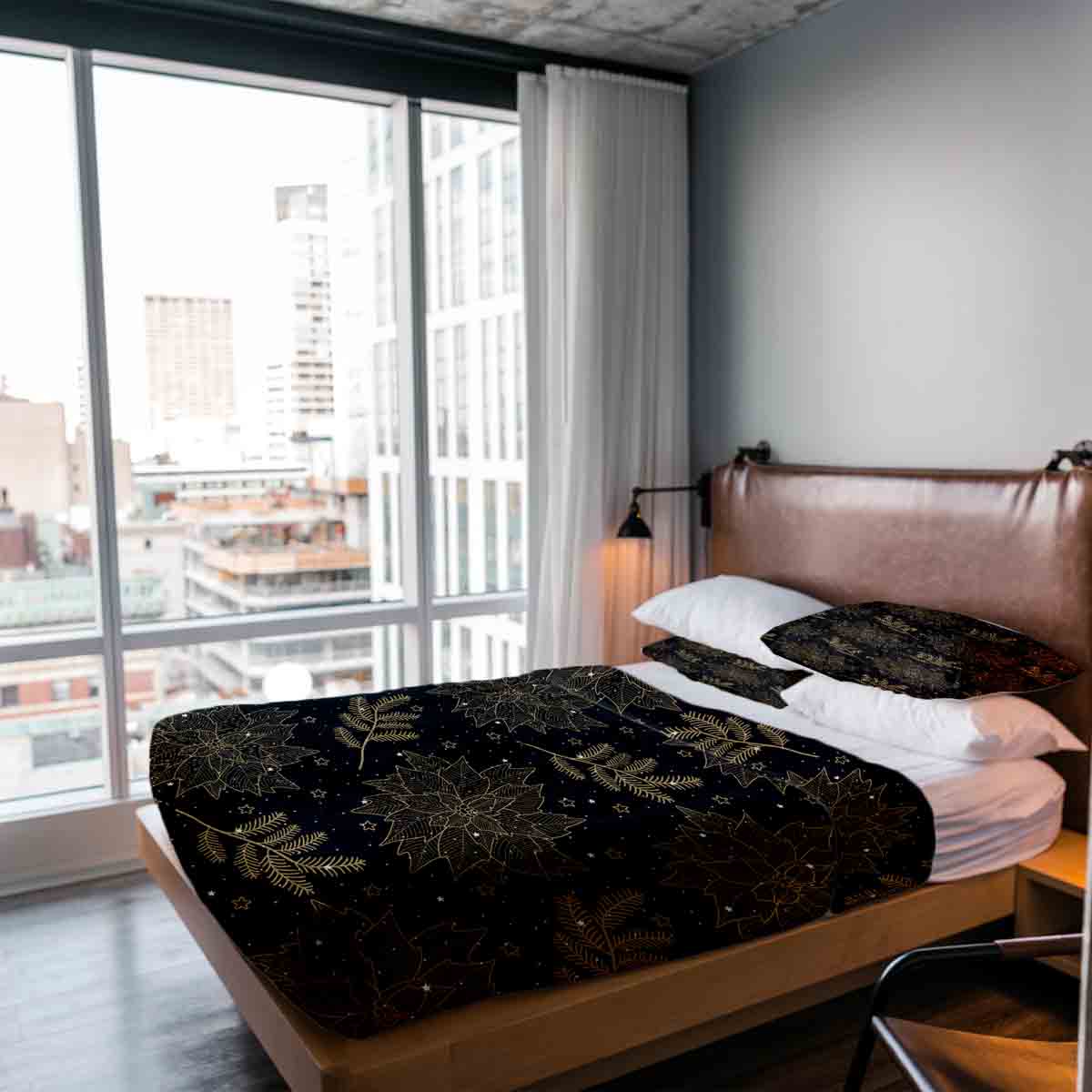 Original Therapiedecke - Baumwoll Bettwäsche Set Schwarz Christstern