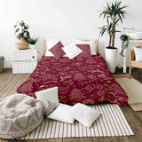 Therapiedekens beddengoed set rood met grappige kerstmotieven