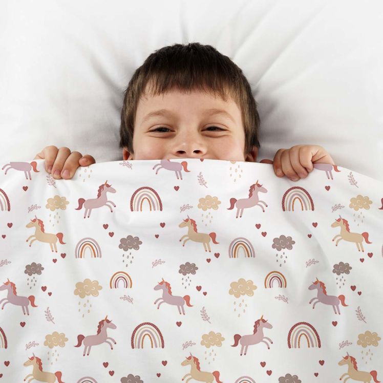 Original Therapiedecke - Einhorn Gewichtsdecke mit Baumwollbezug für Kinder