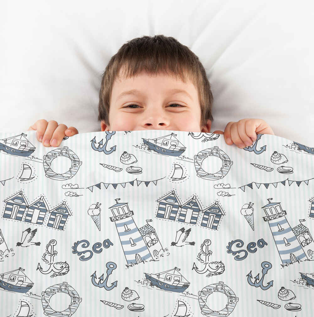 Original Therapiedecke - Baumwoll Bettwäsche Set Seefahrt