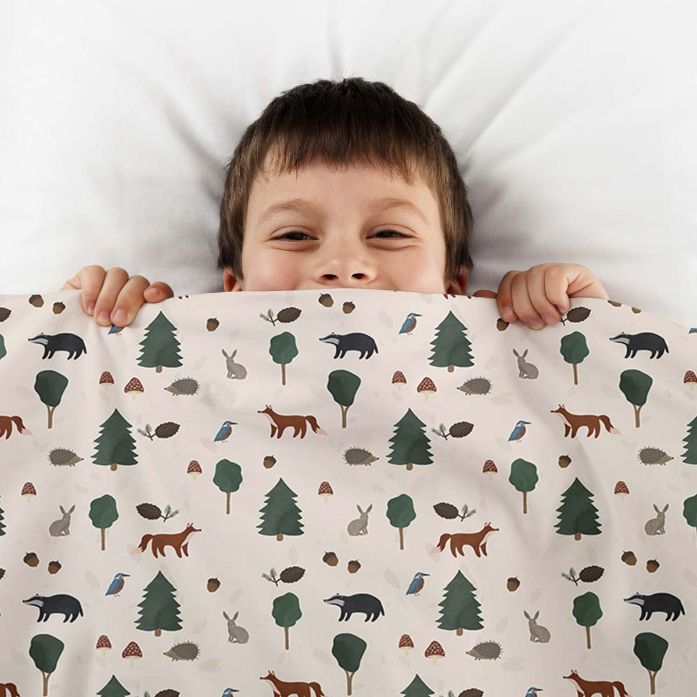 Original Therapiedecke - Waldtiere Gewichtsdecke mit Baumwollbezug für Kinder