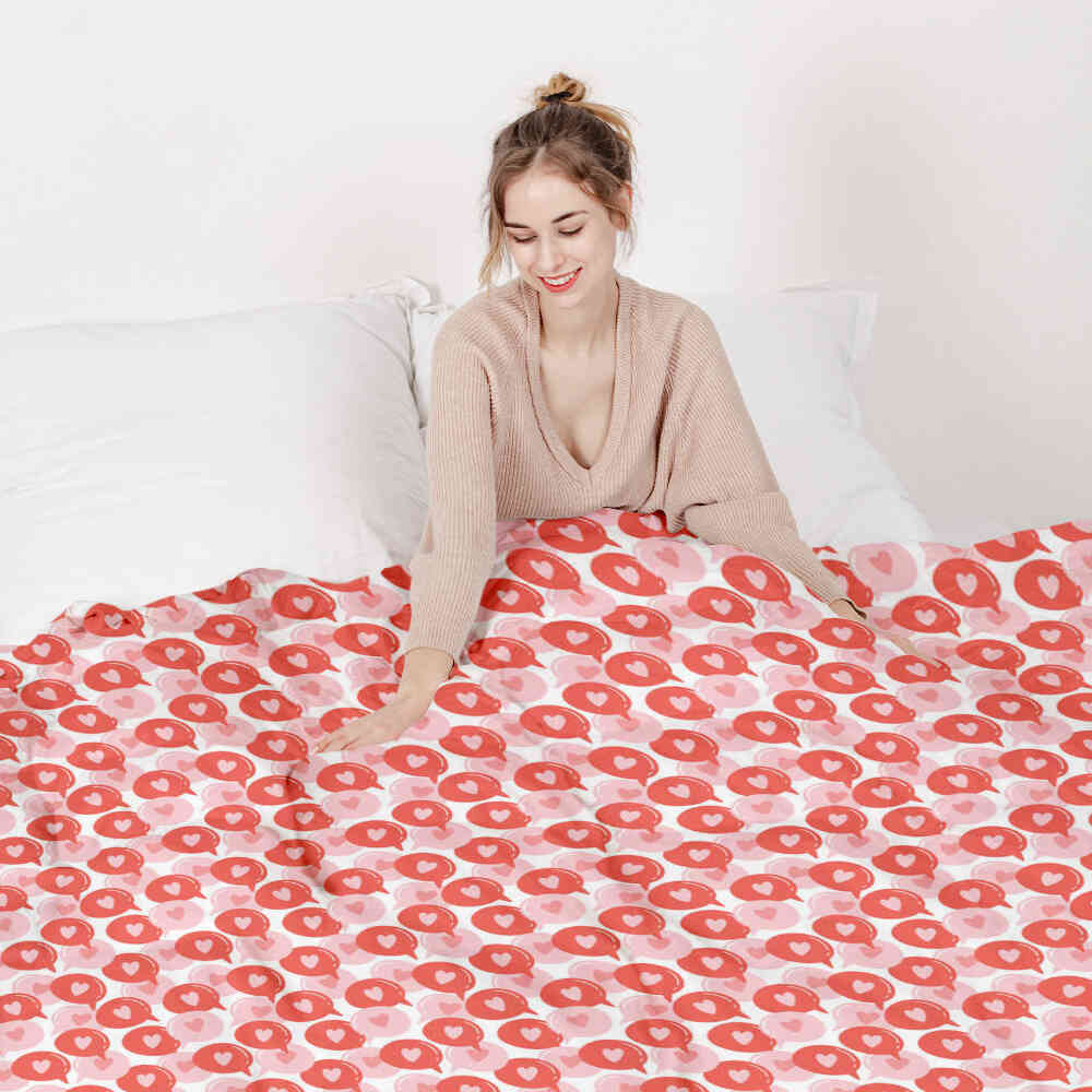 Original Therapiedecke - Baumwoll Bettwäsche Set Sprechblase mit Herz