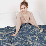 Therapiedekens katoenen hoes blauw met schelpen