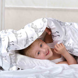 Therapiedekens beddengoed set wit met dinosaurus skelet