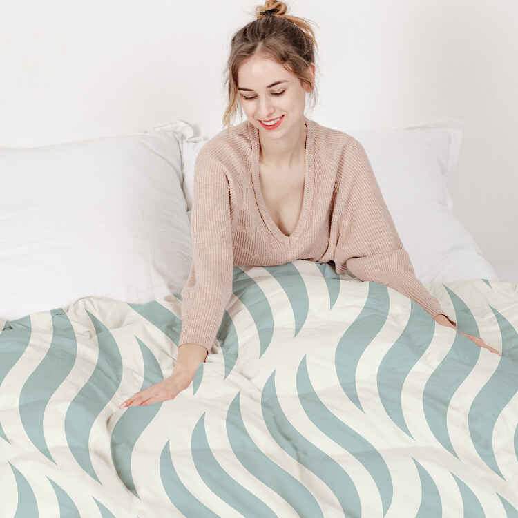 Original Therapiedecke - Baumwoll Bettwäsche Set abstrakte Wellen