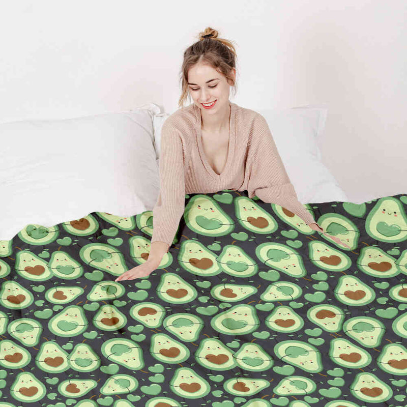 Therapiedekens katoenen hoes groene avocado's