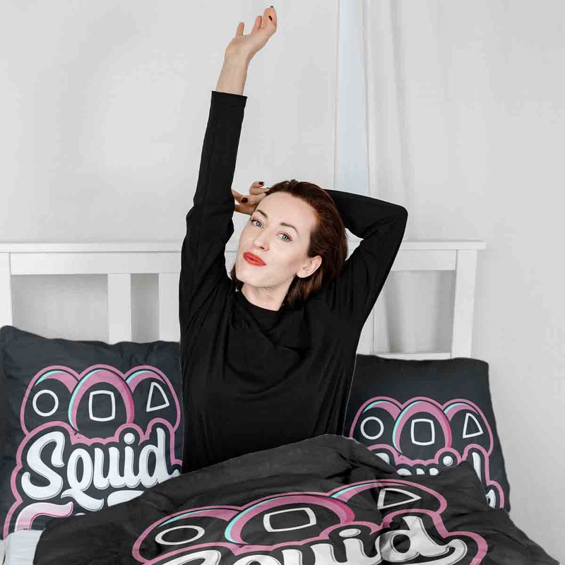 Therapiedecken beddengoed set zwart Squid