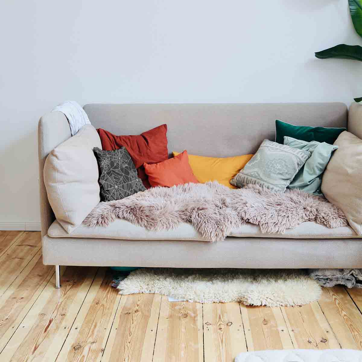 Gesundheitskissen Schwarz mit Spinnennetz