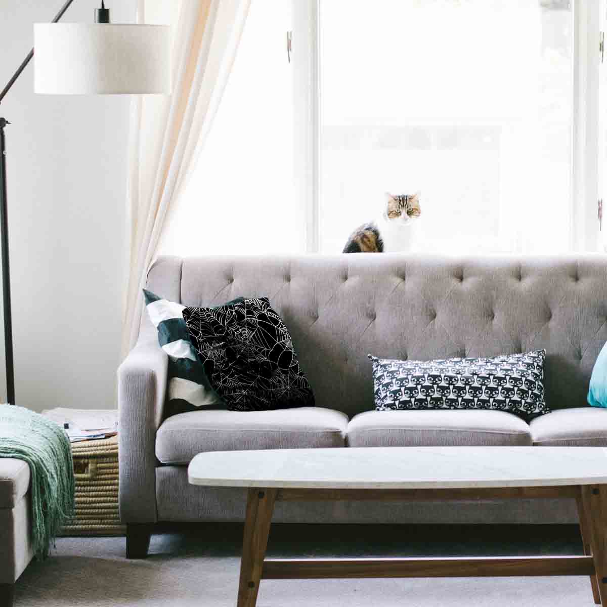 Gesundheitskissen Schwarz mit Spinnennetz