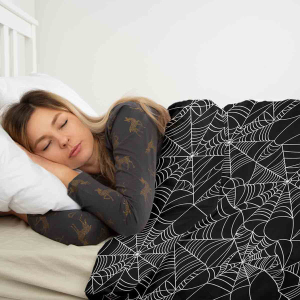 Therapiedekens Beddengoed Set Zwart met Spinnenweb