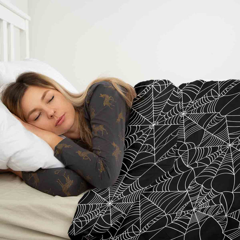 Therapiedekens Beddengoed Set Zwart met Spinnenweb