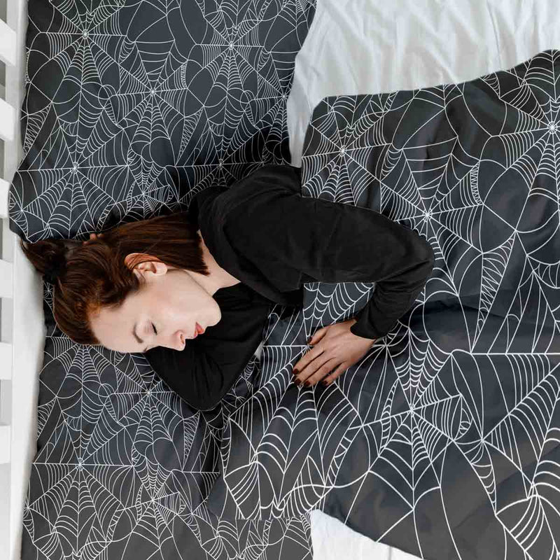 Therapiedekens Beddengoed Set Zwart met Spinnenweb